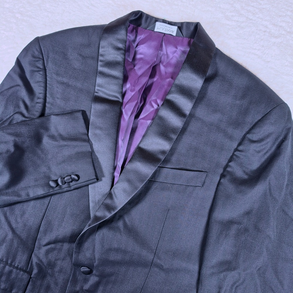 Jos. A. Bank Tuxedo Mens 42L Black Wool Linen Shawl Lapel L/S Blazer